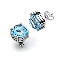 Aqua Marine 3.20ctw Earring 14kt White Gold