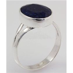 SAPPHIRE CORRUNDUM 23.58CTW BEZEL SILVER RING