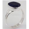 Image 1 : SAPPHIRE CORRUNDUM 23.58CTW BEZEL SILVER RING