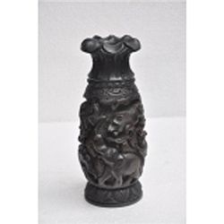 Dark Color Haldu Wood Flower Vase size 10in.x4.5in.