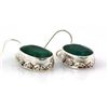 Image 2 : 44.5ctw Custom Made Silver Emerald Earring