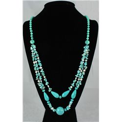454.14CTW FASHION CHUNKY TURQUOISE NECKLACE