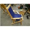 Image 3 : MAPLE & CLOTH SLING CHAIRS - 2 BLUE & 2 YELLOW - RECLINING - BID X 4