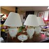 Image 1 : TABLE LAMPS - WHITE WITH SHADES - 3