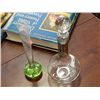 Image 1 : STEM VASE (GREEM BASE)  & VINTGE GLASS DECANTER