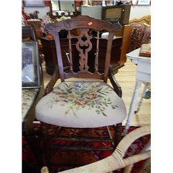 NEEDLE POINT VICTORIAN SIDE CHAIR