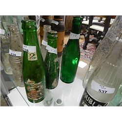 LOT OF VINTAGE COLLECTABLE & OTHER BOTTLES - 3 - CANADA DRY, GREEN BOTTLE & 2WAY BOTTLE