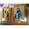 Image 1 : PAIR OF WOOD SHAPED CHILDREN WALL HANGINGS