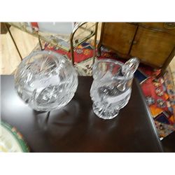 PIN WHEEL CRYSTAL JUG & VASE - 2 PC