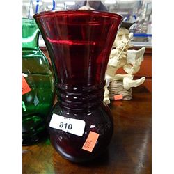 RUBY RED GLASS VASE