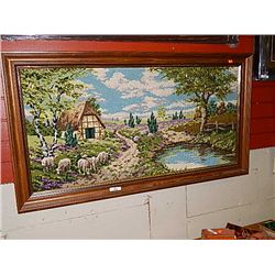 NEEDLE POINT PICTURE - FARM