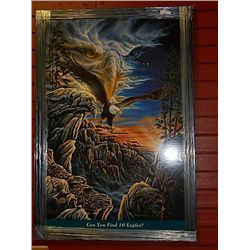 FRAMED PRINT "EAGLE IN MOUNTAINS