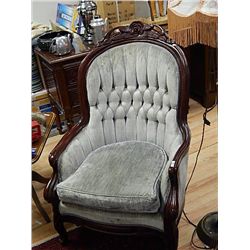 ELEGANT WOOD UPHOLSTERED CHAIR