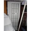 Image 1 : WOOD FRAMED (WHITE) LEADED GLASS DOOR
