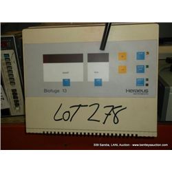 HERAEUS BIOFUGE 13 CENTRIFUGE (print sequence:) 28043
