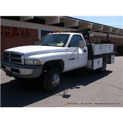 1998 Dodge 3500 Ram Flatbed Pickup 94,599 Miles VIN: 3B6MC3661WM275294 Standard Regular Cab, 8-ft. B