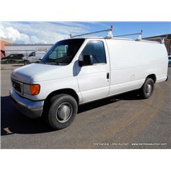 2003 Ford E350 Cargo Van, 232,342 Miles VIN: 1FTSS34L63HA61063 Full-Size Van, RWD, V8, 5.4L Title # 