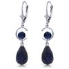 14k White Gold Sapphire Duo Earrings