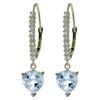 Image 1 : 14K WG .30ct DIAMOND & 3.25ct AQUAMARINE EARRING