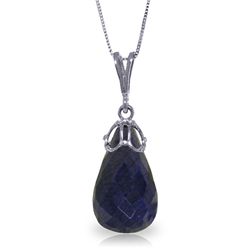 14K WHITE GOLD 14.80ct BRIOLETTE SAPPHIRE NECKLACE