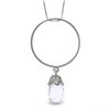 14K White Gold 3.00ct Briolette White Topaz Necklace
