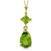Image 1 : 14k YG 1.50ct & 0.50ct Peridot Drop Necklace