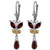 Image 1 : 14k Solid Gold Garnet & Citrine Earrings