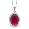Image 1 : 14k Solid Gold 7.75ct Ruby & diamond Necklace