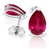 Image 1 : 3.50ct Ruby Teardrop Stud Earrings in 14k WHITE GOLD