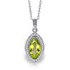 Image 1 : 14k Solid Gold 2.0ct Peridot & Diamond Necklace