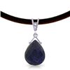 14K White Gold 7.80ct Sapphire & Diamond Necklace