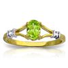 Image 1 : 14k Solid Gold 0.45ct Peridot & Diamond Ring
