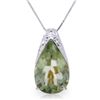 14k Solid Gold 5.0ct Green Amethyst Drop Necklace