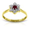 Image 1 : 14k Solid Gold 0.20ct Ruby & Diamond Ring