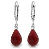 Image 1 : 14K WG DIAMOND & 17.60ct RUBY LEVERBACK EARRING