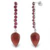 Image 1 : 14K White Gold 26.10ct & 3.10ct Ruby Drop Earring