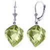 26ct Spiral Green Amethyst Dangle Earrings in 14k Gold