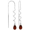 Image 1 : 14k 3.30ct Garnet Twist Threaded Earrings