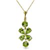 Image 1 : 14k YG 2.15ct & 1.00ct Peridot Flower Necklace