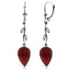 14k WG 26.10ct Ruby & 0.02ct Diamond Earrings