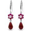 Image 1 : 14k WG Rubies & Diamond Fish Hook Earrings