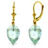 22.50ct Briolette Blue Topaz Earrings in 14k Gold