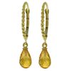 Image 1 : 14K YG 3.00ct BRIOLETTE CITRINE LEVERBACK EARRING