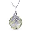 Image 1 : 14k Solid Gold 5.30ct Green Amethyst & Diamond Necklace