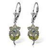 Image 1 : 14k Solid Gold Aquamarine & Peridot Earrings