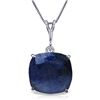 14K White Gold 4.83ct Cushion Sapphire Necklace