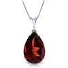 14k Solid Gold 5.0ct Garnet Drop Necklace