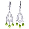 Image 1 : 14K WG 3.75ct BRIOLETTE PERIDOT CHANDELIER EARRING