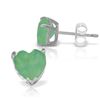 14k White Gold 2.40ct Heart Stud Earrings