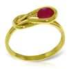 14K YELLOW GOLD 0.65ct ROUND NATURAL RUBY RING